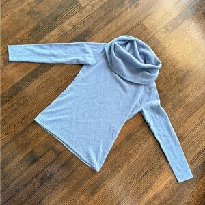 Sundance Light Blue Cowl Neck Women’s Cashmere Sweater